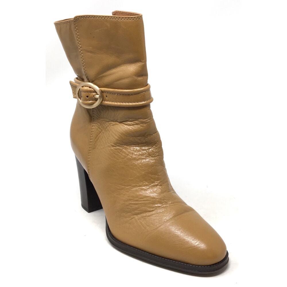 Franco Sarto Informa Wren Women's Size 8 Tan Leather Mid Shaft Ankle Booties